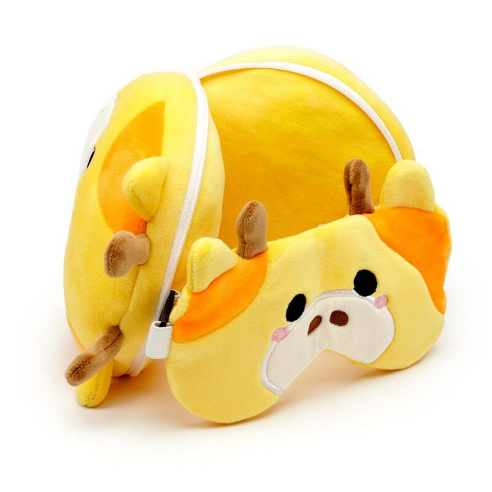 Puckator Relaxeazzz Giraffe Plush Travel Pillow & Eye Mask Set – Soft Comfortable Sleep Aid for Kids & Adults