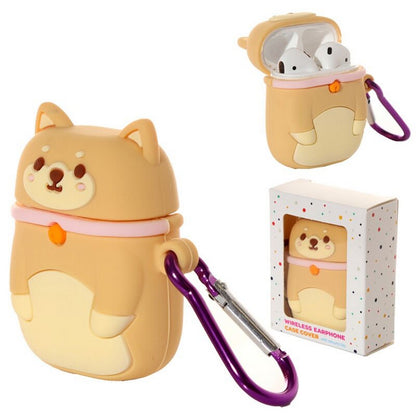 Puckator Shiba Inu Dog Silicone Case Cover for Wireless Earphones – Cute Protective AirPods Case