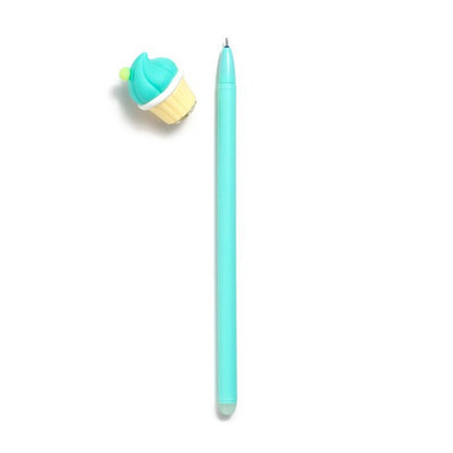 Puckator Inkredible Erasable Gel Pen with Cupcake Topper – Cute Kids Stationery Gift, Assorted - 1 Piece