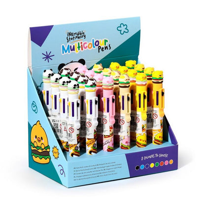 Puckator Cute Hamburger Design Multicolour Pen with Topper – Fun Kids Stationery Gift, Assorted - 1 Piece