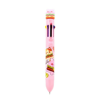 Puckator Cute Hamburger Design Multicolour Pen with Topper – Fun Kids Stationery Gift, Assorted - 1 Piece