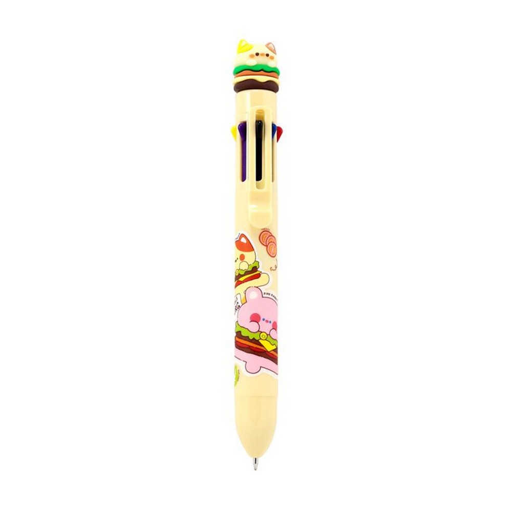 Puckator Cute Hamburger Design Multicolour Pen with Topper – Fun Kids Stationery Gift, Assorted - 1 Piece