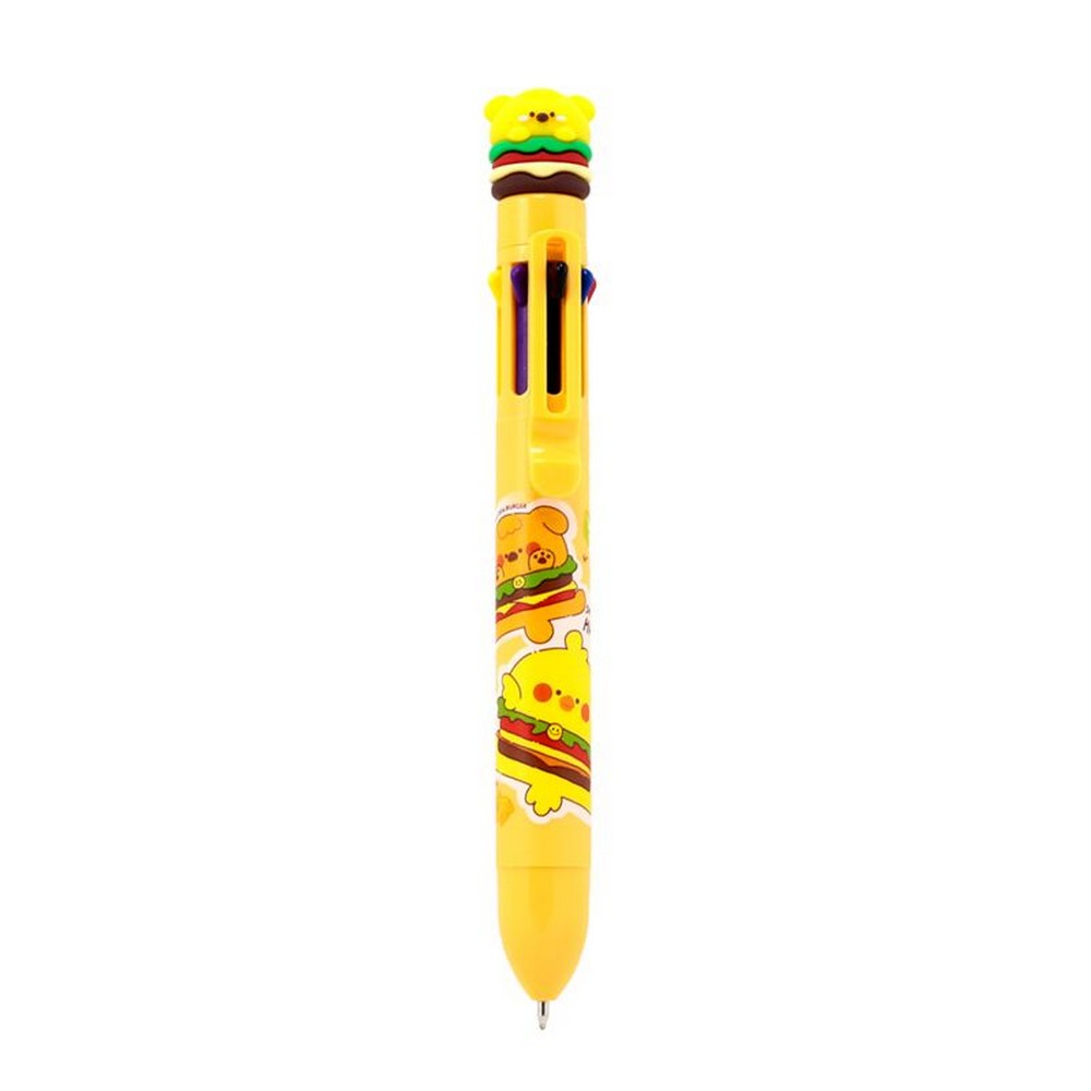 Puckator Cute Hamburger Design Multicolour Pen with Topper – Fun Kids Stationery Gift, Assorted - 1 Piece