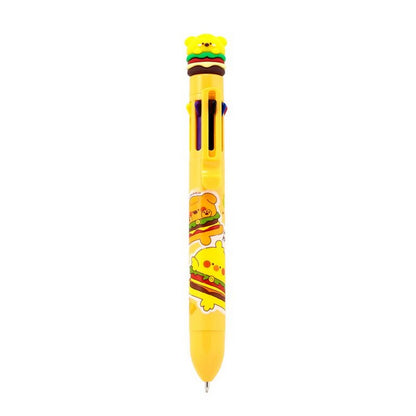Puckator Cute Hamburger Design Multicolour Pen with Topper – Fun Kids Stationery Gift, Assorted - 1 Piece