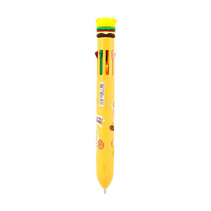 Puckator Cute Hamburger Design Multicolour Pen with Topper – Fun Kids Stationery Gift, Assorted - 1 Piece
