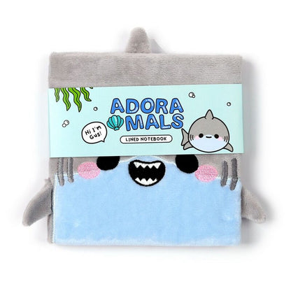 Puckator Adoramals Shark Plush Notebook – Soft Cover Journal with Cute Shark Design, Perfect for Kids & Teens’ Writing and Drawing