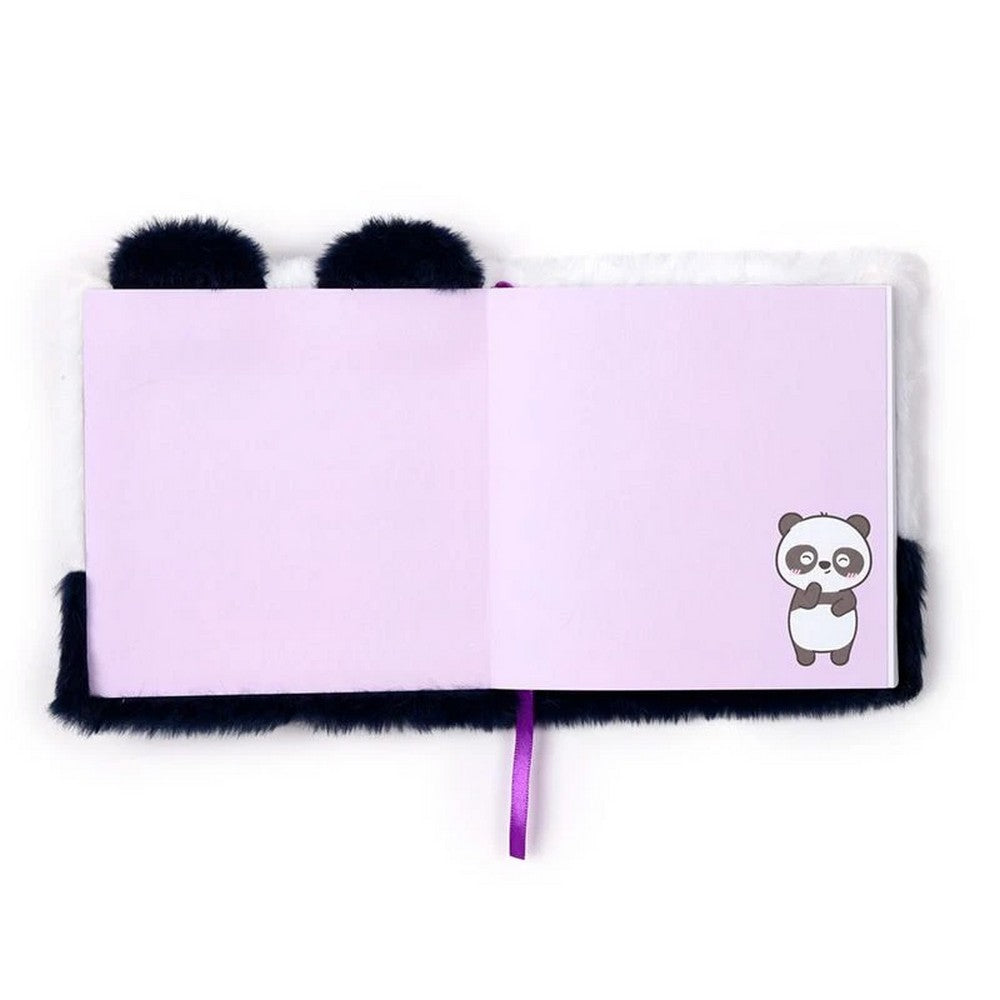 Puckator Adoramals Panda Plush Notebook – Soft Cover Journal for Kids & Teens, Ideal for School, Drawing & Writing