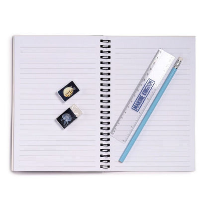 Puckator Marine Kingdom 6-Piece Stationery Set – Ring Bound Notepad & Pencil Case with Ocean-Themed Designs