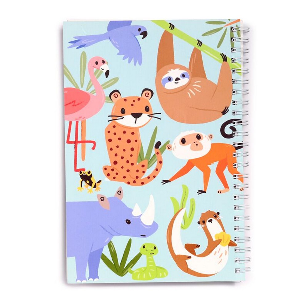 Puckator Zooniverse 6-Piece Stationery Set – Ring Bound Notepad & Pencil Case with Animal-Themed Designs
