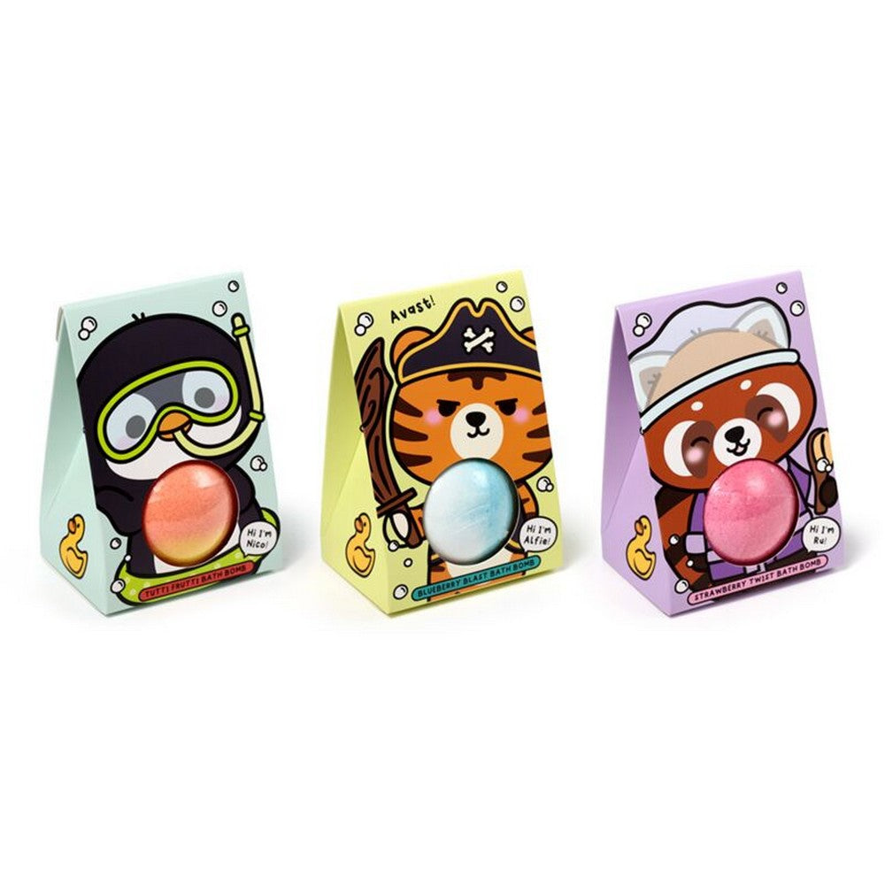 Puckator Adoramals Wild Bath Bomb Gift Box – Animal-Themed Scented Bath Fizzy for Kids & Adults, Assorted - 1 Piece
