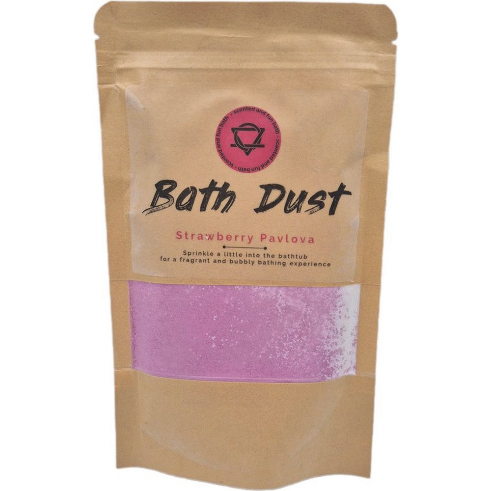 Puckator Strawberry Pavlova Bath Dust & Bath Salt – Sweet Fruity Scented Relaxing Bath Soak for Skin Nourishment