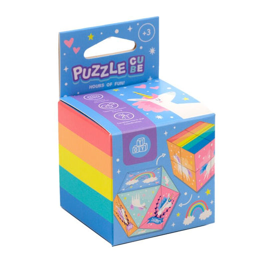 Puckator Unicorn Magic Puzzle Cube Toy – Colorful 3D Brain Teaser for Kids & Adults
