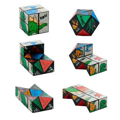 Puckator Dinosauria Puzzle Cube Toy – 3D Dinosaur Brain Teaser for Kids & Adults