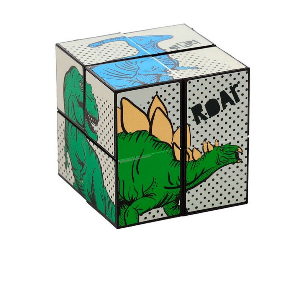 Puckator Dinosauria Puzzle Cube Toy – 3D Dinosaur Brain Teaser for Kids & Adults