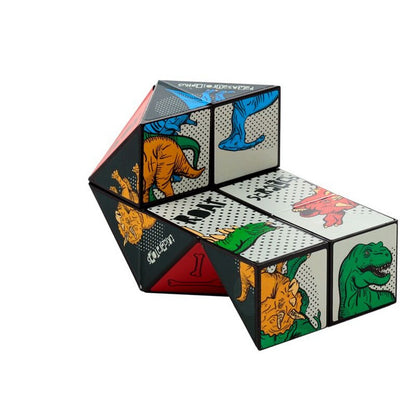 Puckator Dinosauria Puzzle Cube Toy – 3D Dinosaur Brain Teaser for Kids & Adults