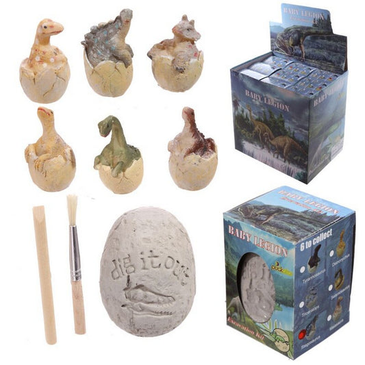 Puckator Baby Dinosaur Dig It Out Kit – Interactive Dinosaur Excavation Toy with Tools for Kids’ Educational Play and Party Favors, Assorted - 1 Piece