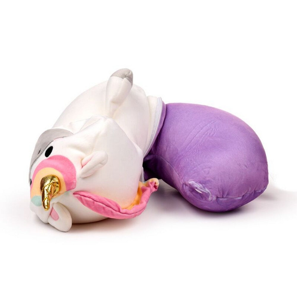 Puckator Swapseazzz Adoracorns Unicorn 2-in-1 Plush Travel Pillow & Toy – Soft Convertible Comfort for Kids