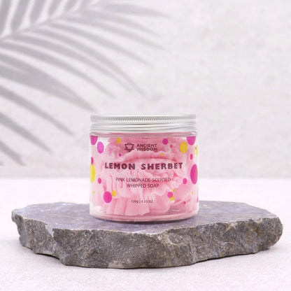 Puckator Pink Lemonade Sherbet Whipped Soap Jar – Refreshing Scented Moisturizing Hand Soap