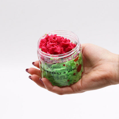 Puckator Strawberry & Kiwi Whipped Soap Jar – Fruity Scented Moisturizing Hand Soap for Soft, Nourished Skin