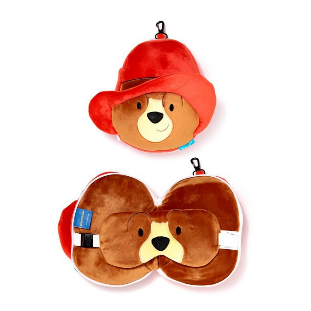 Puckator Relaxeazzz Paddington Bear Travel Pillow & Eye Mask Set – Soft Comfortable Sleep Aid for Kids & Adults