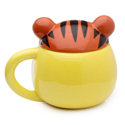 Puckator Adoramals Tiger Peeping Lid Ceramic Mug – Cute Animal Design with Lid for Hot Beverages