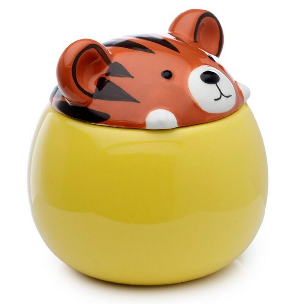 Puckator Adoramals Tiger Peeping Lid Ceramic Mug – Cute Animal Design with Lid for Hot Beverages