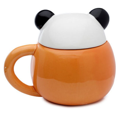 Puckator Adoramals Panda Peeping Lid Ceramic Mug – Cute Animal Design with Lid for Hot Beverages