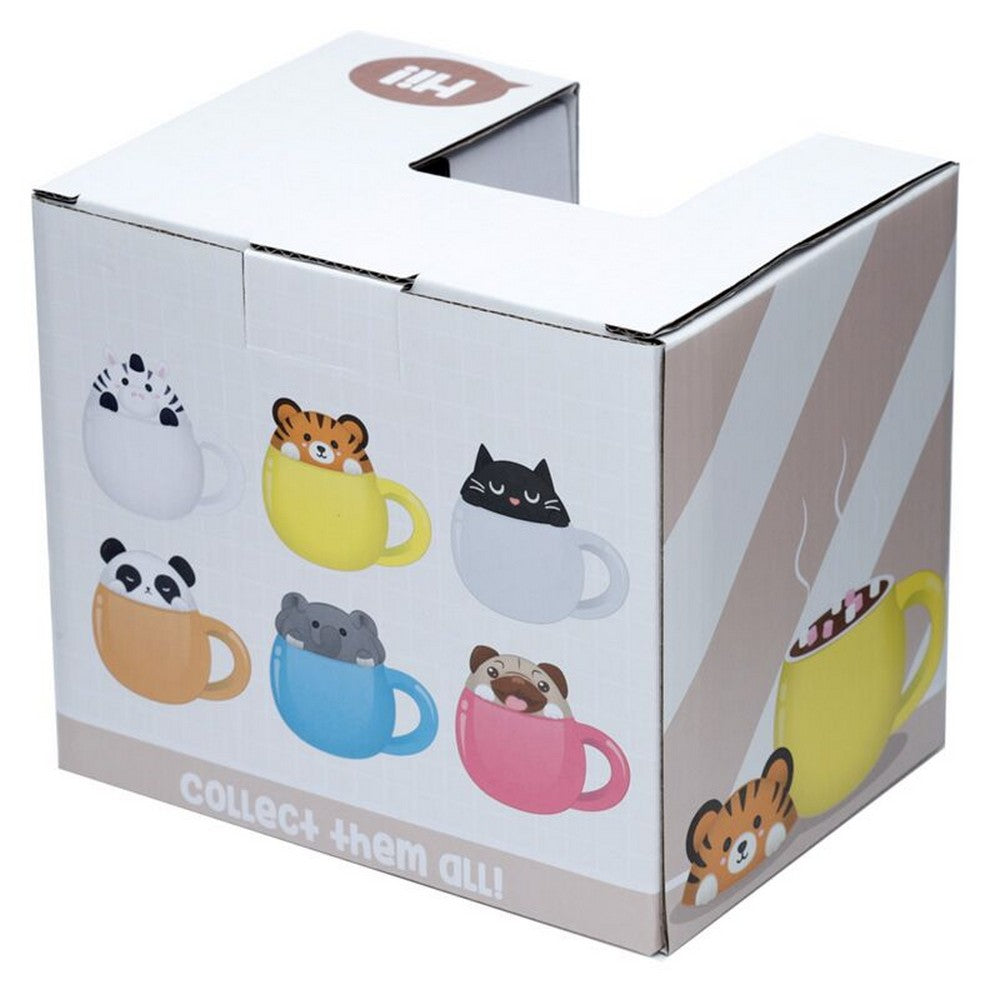 Puckator Adoramals Panda Peeping Lid Ceramic Mug – Cute Animal Design with Lid for Hot Beverages