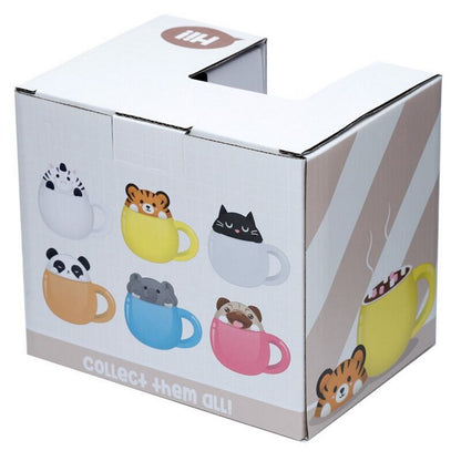 Puckator Adoramals Panda Peeping Lid Ceramic Mug – Cute Animal Design with Lid for Hot Beverages