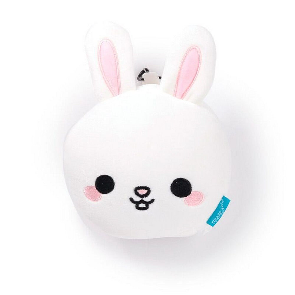 Puckator Relaxeazzz Adoramals Frances the Rabbit Plush Travel Pillow & Eye Mask Set – Soft Comfortable Sleep Aid for Kids & Adults