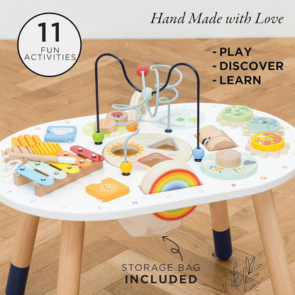 Le Toy Van PL137 Activity Table | Kids Toys-Rainbow Xylophone, Wooden Shape Sorter and more-18 Months +, Medium