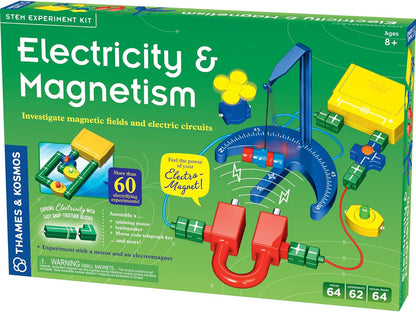 Thames & Kosmos Electricity & Magnetism Science Kit | 62 Safe Experiments Investigating Magnetic Fields & Forces for Ages 8+ | Assemble Electric Circuits with Easy Snap-Together Blocks