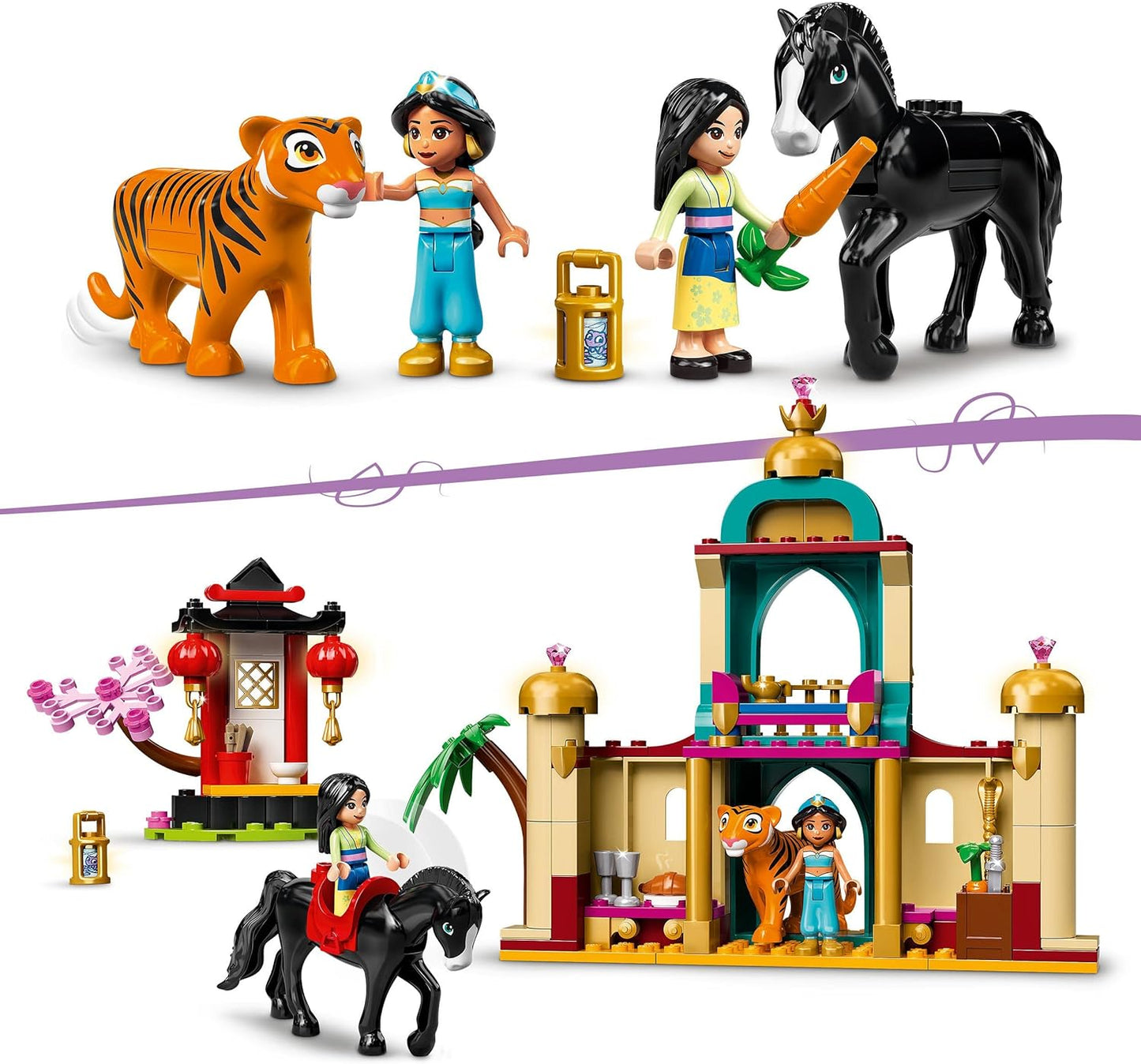 LEGO® | Disney Princess™ Jasmine and Mulan’s Adventure 43208 Building Blocks Toy Set; Toys for Boys, Girls, and Kids (176 Pieces)