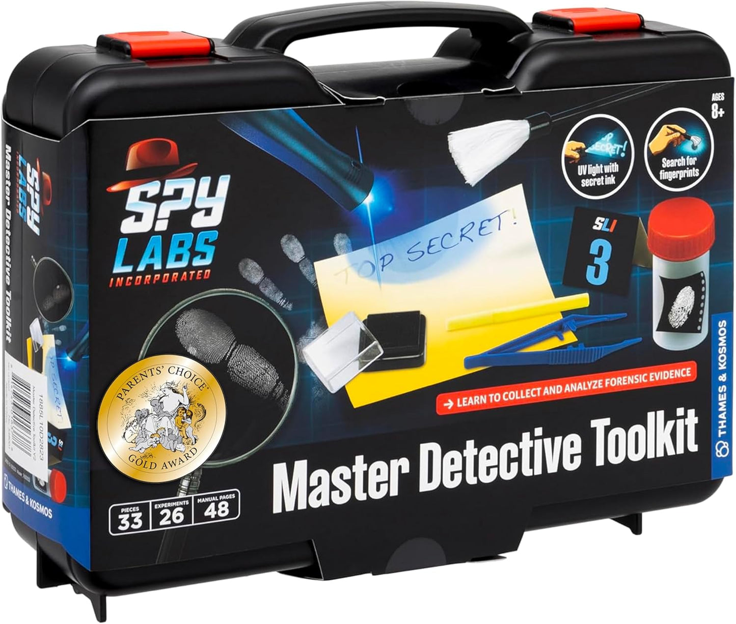 Spy Labs Master Detective Toolkit V2 | Forensic Science Kit | Gather & Document Evidence, Play | Fingerprints, Footprints, Tire Tracks | 32-Page Experiment Storybook