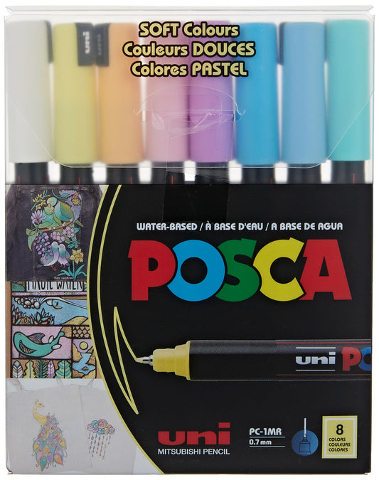 Uni Posca Extra Fine Tip Pen Soft Colors