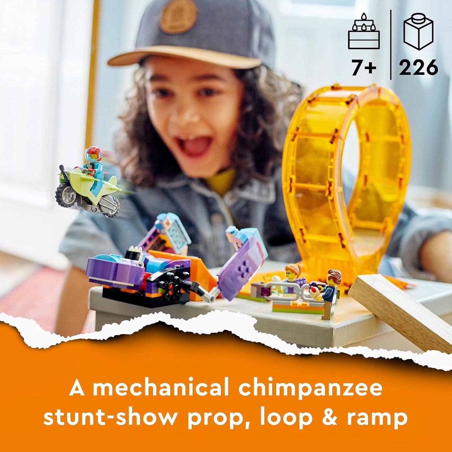 LEGO City Smashing Chimpanzee Stunt Loop 60338 Building Blocks Toy Set; Toys for Boys, Girls, and Kids (226 Pieces)