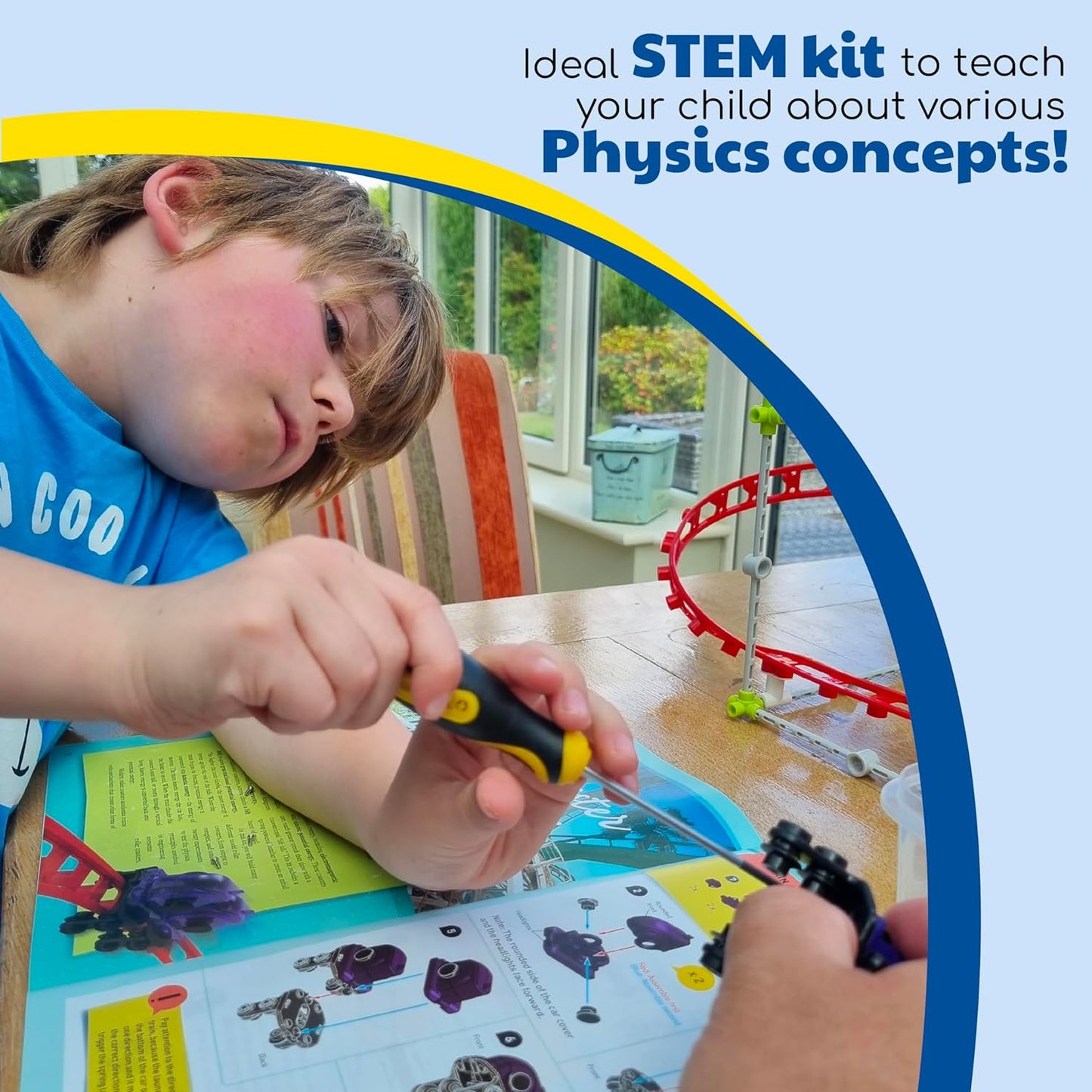 Thames & Kosmos Roller Coaster Engineering STEM Kit | Design, Build, Experiment w/ Working Roller Coaster Models | Explore Physics, Forces, Motion, Energy, Velocity & More | Solve Building Challenges