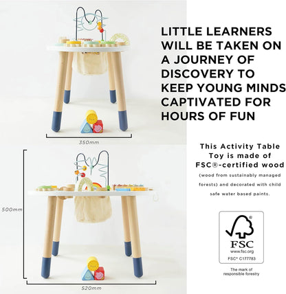 Le Toy Van PL137 Activity Table | Kids Toys-Rainbow Xylophone, Wooden Shape Sorter and more-18 Months +, Medium