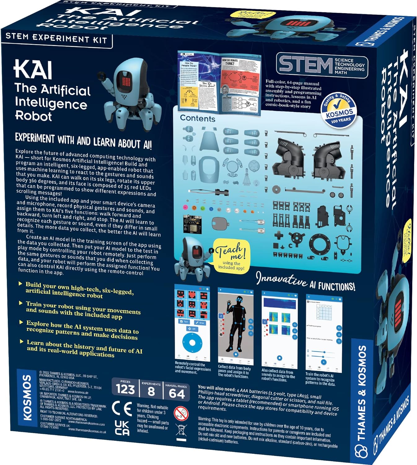 Thames & Kosmos KAI: Kosmos Artificial Intelligence Robot : Educational Robotics Toy and STEM Learning Kit for Kids to Build & Program AI Robot