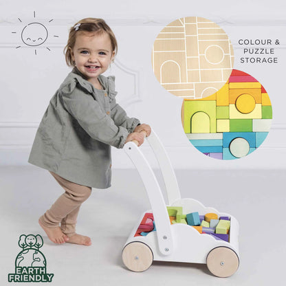 Le Toy Van Rainbow Baby Walker & Puzzle 45 Blocks