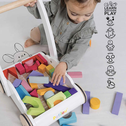 Le Toy Van Rainbow Baby Walker & Puzzle 45 Blocks