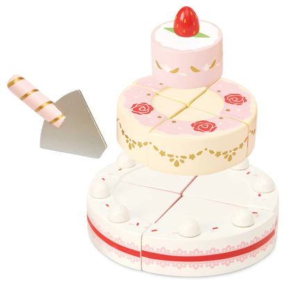 Le Toy Van Sliceable Wedding Cake for Pretend Play 10 Pieces