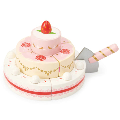 Le Toy Van Sliceable Wedding Cake for Pretend Play 10 Pieces