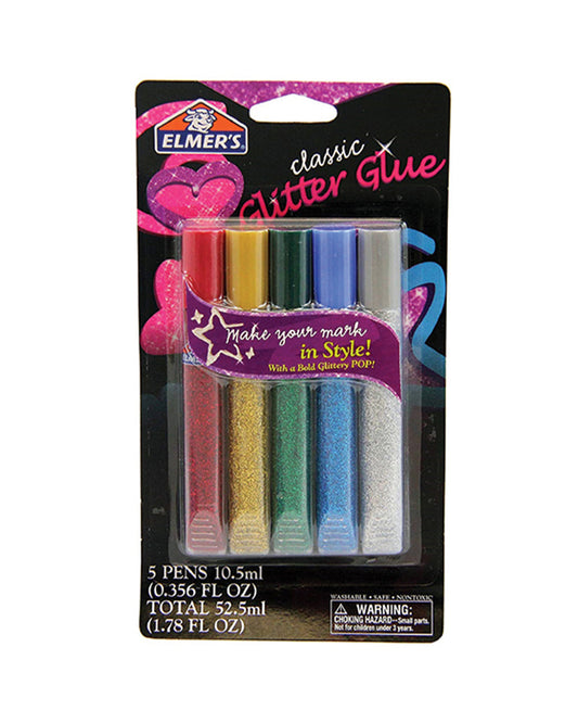 Elmer's 3D Glitters Pen Assorted Color Pack of 5