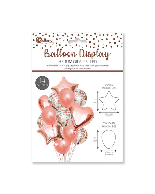 Eurowrap Balloon Display 45 x 45 cm & 22 x 22 cm Rose Gold