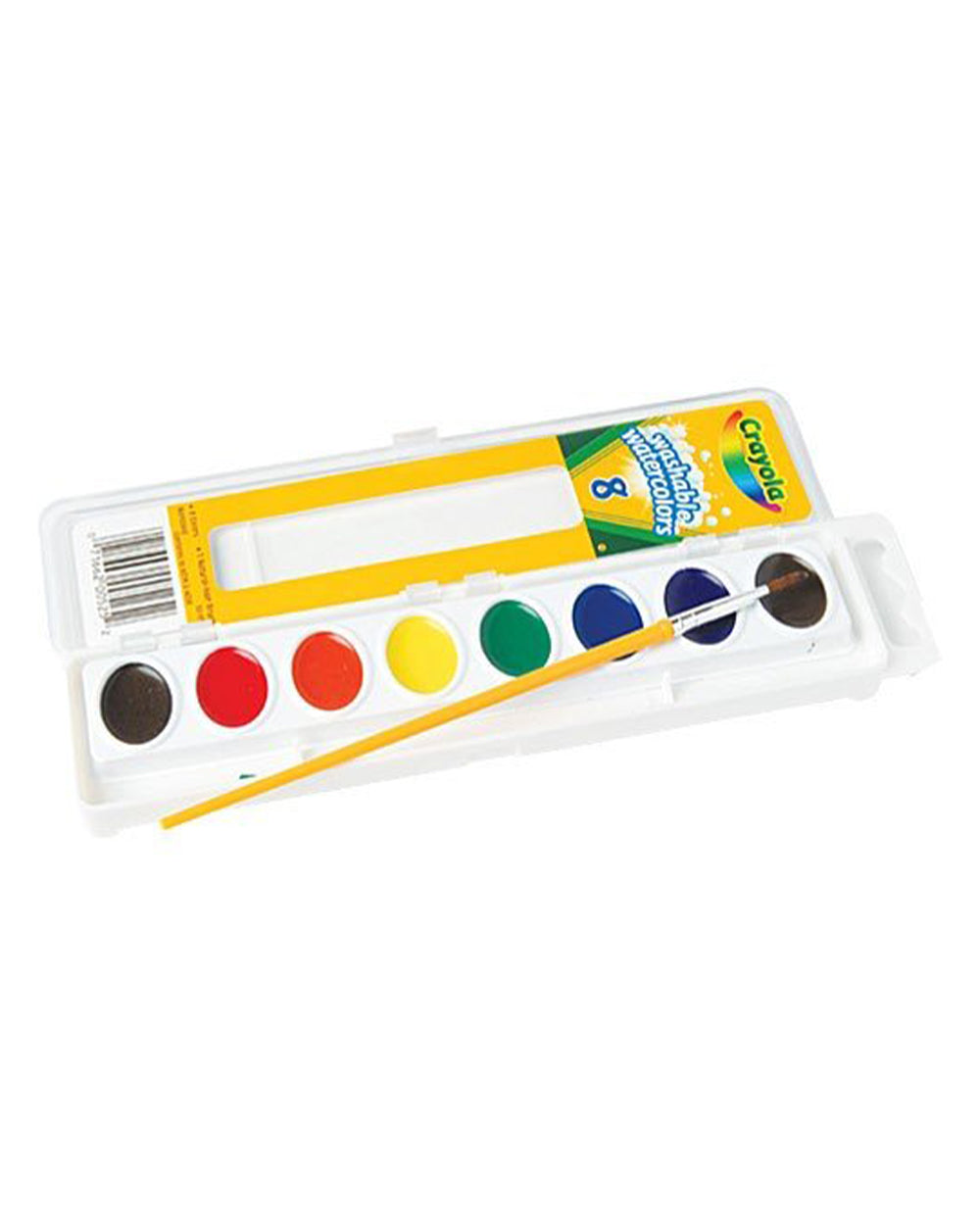 Crayola 8 Count Washable Watercolor Pans With Plastic Handled Brush