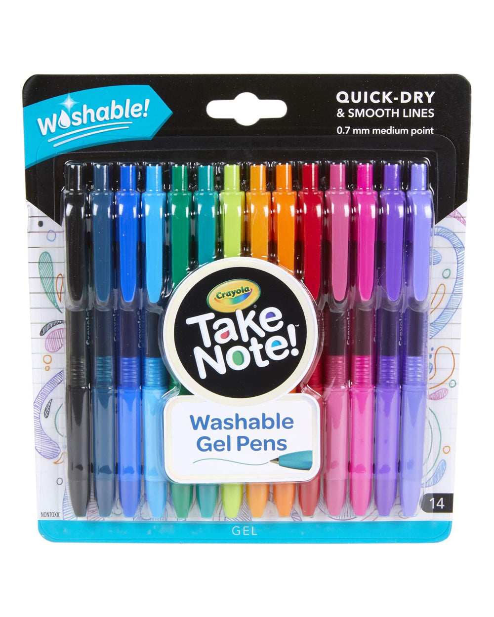 Crayola Take Note Washable Gel Pens Pack of 14