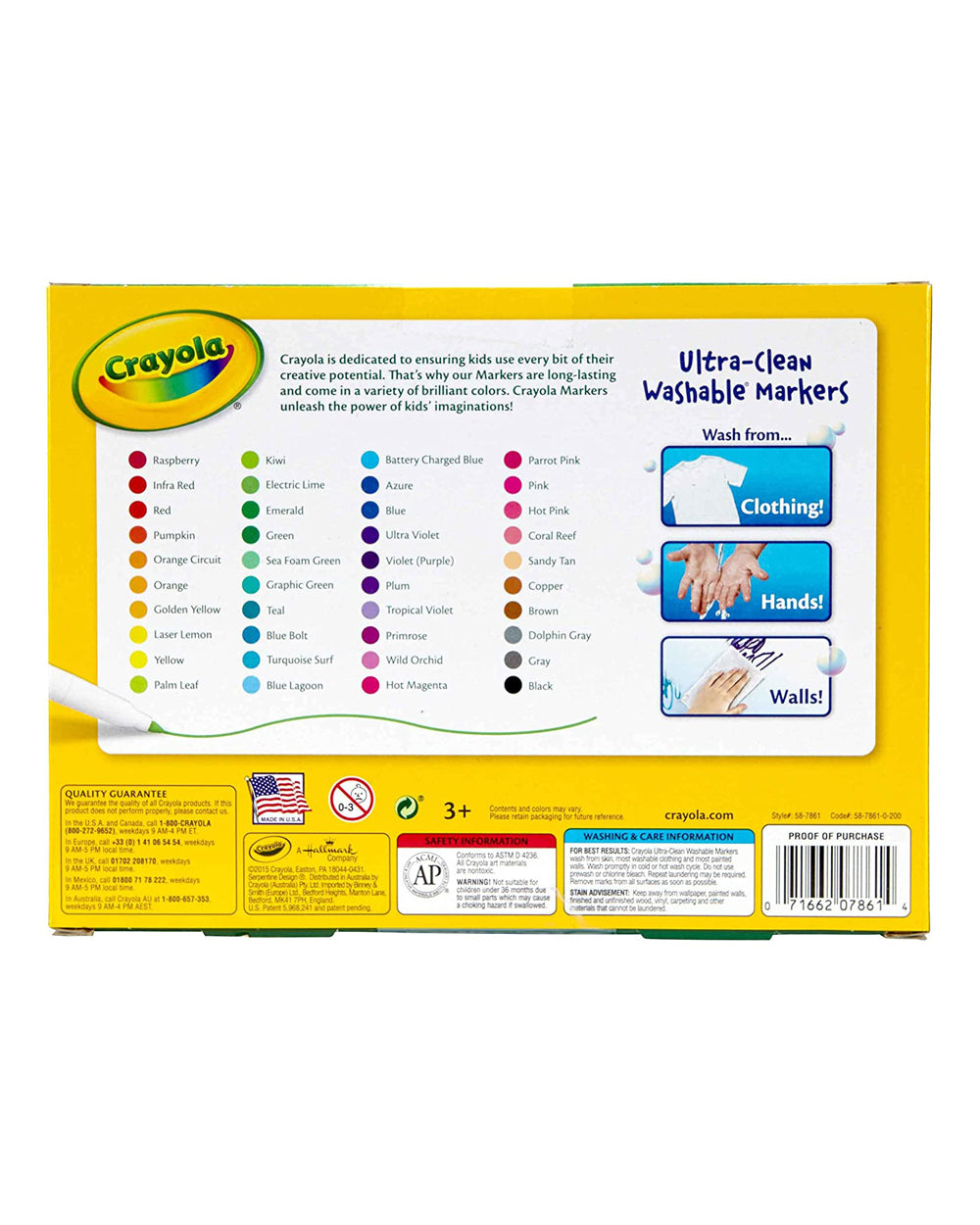 Crayola Ultra Clean Washable Assorted Fine Line Color Max Markers Pack of 40