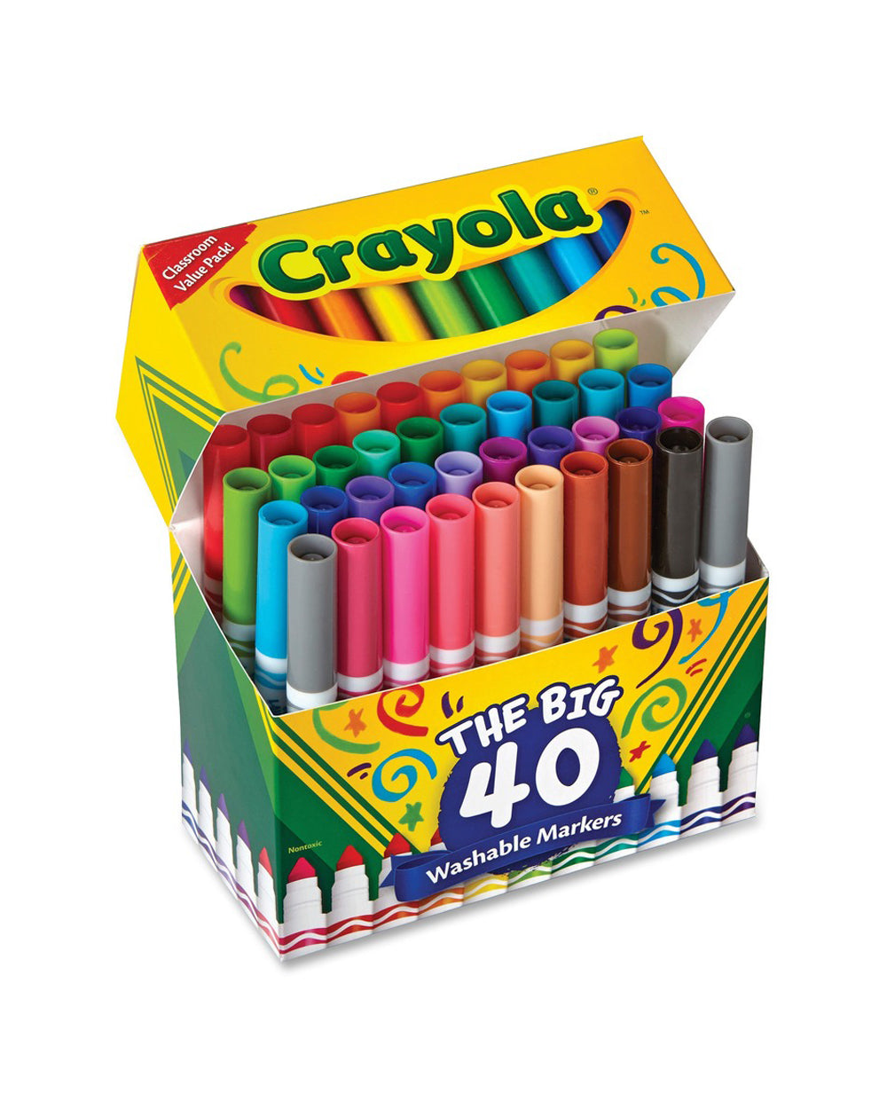 Crayola Ultra Clean Washable Assorted Broad Line Pack of 40