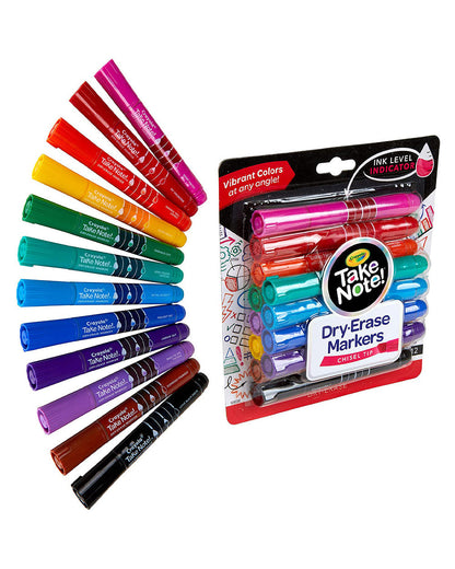 Crayola Take Note! Broad Line Dry Erase Markers Colored Pack of 12